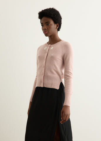 Relaxed Embellished Cashmere Cardigan