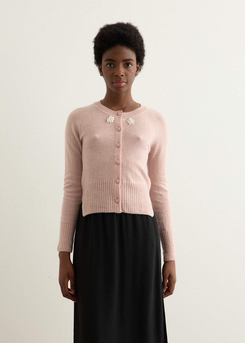 Relaxed Embellished Cashmere Cardigan