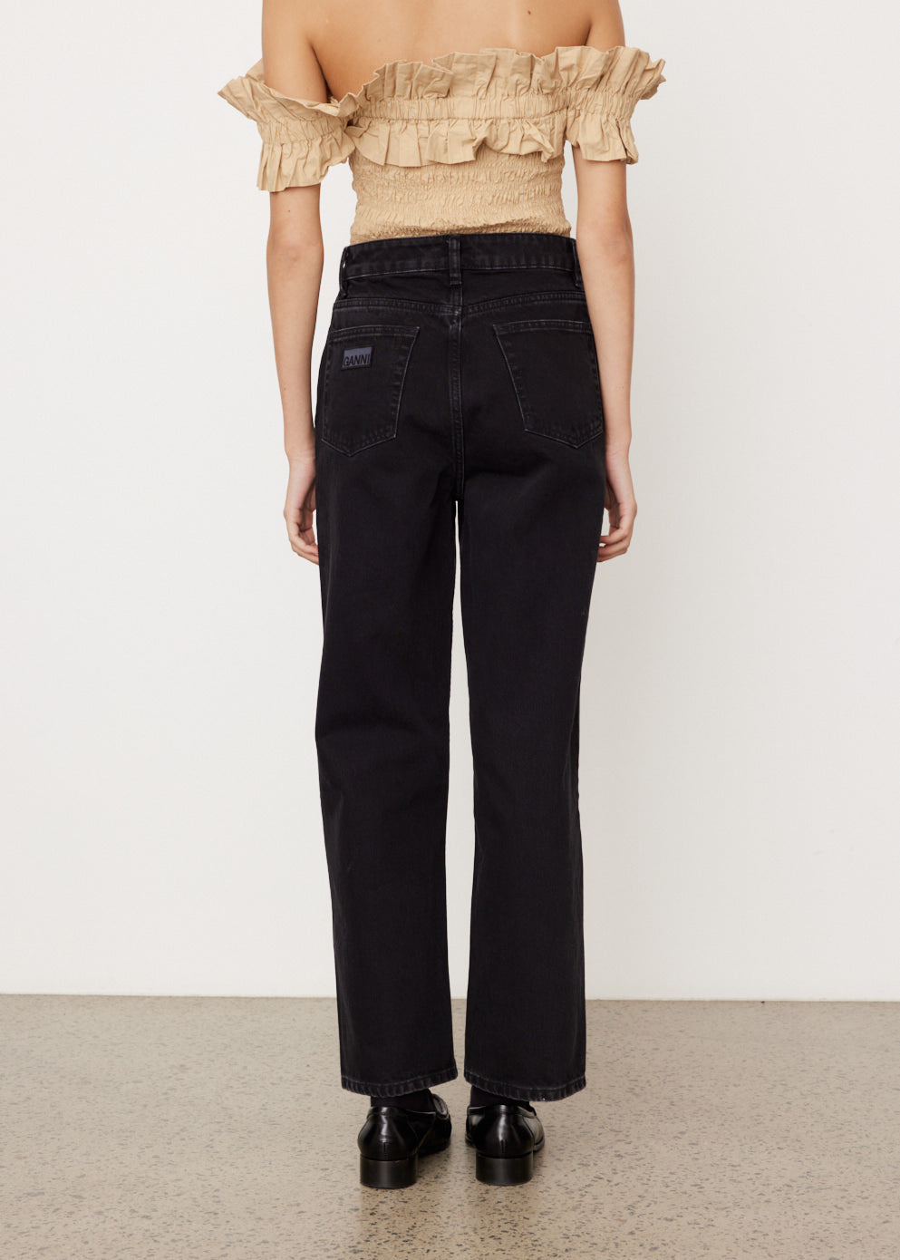 新品　GANNI ブラック Misy ジーンズ　ハイウエスト　クロップド丈 Misy High-Rise Crop Jeans