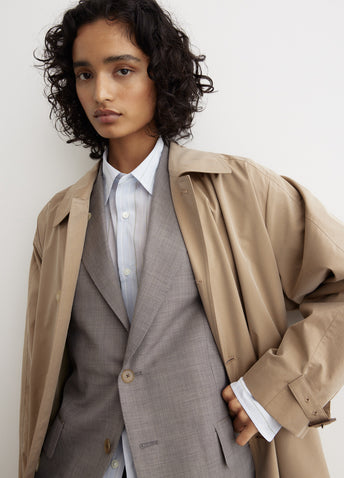 Finx Poly Weather Chambray Soutien Collar Coat