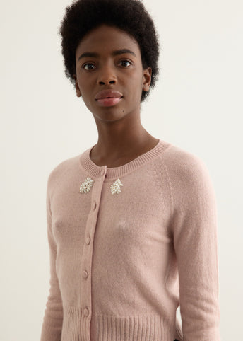 Relaxed Embellished Cashmere Cardigan