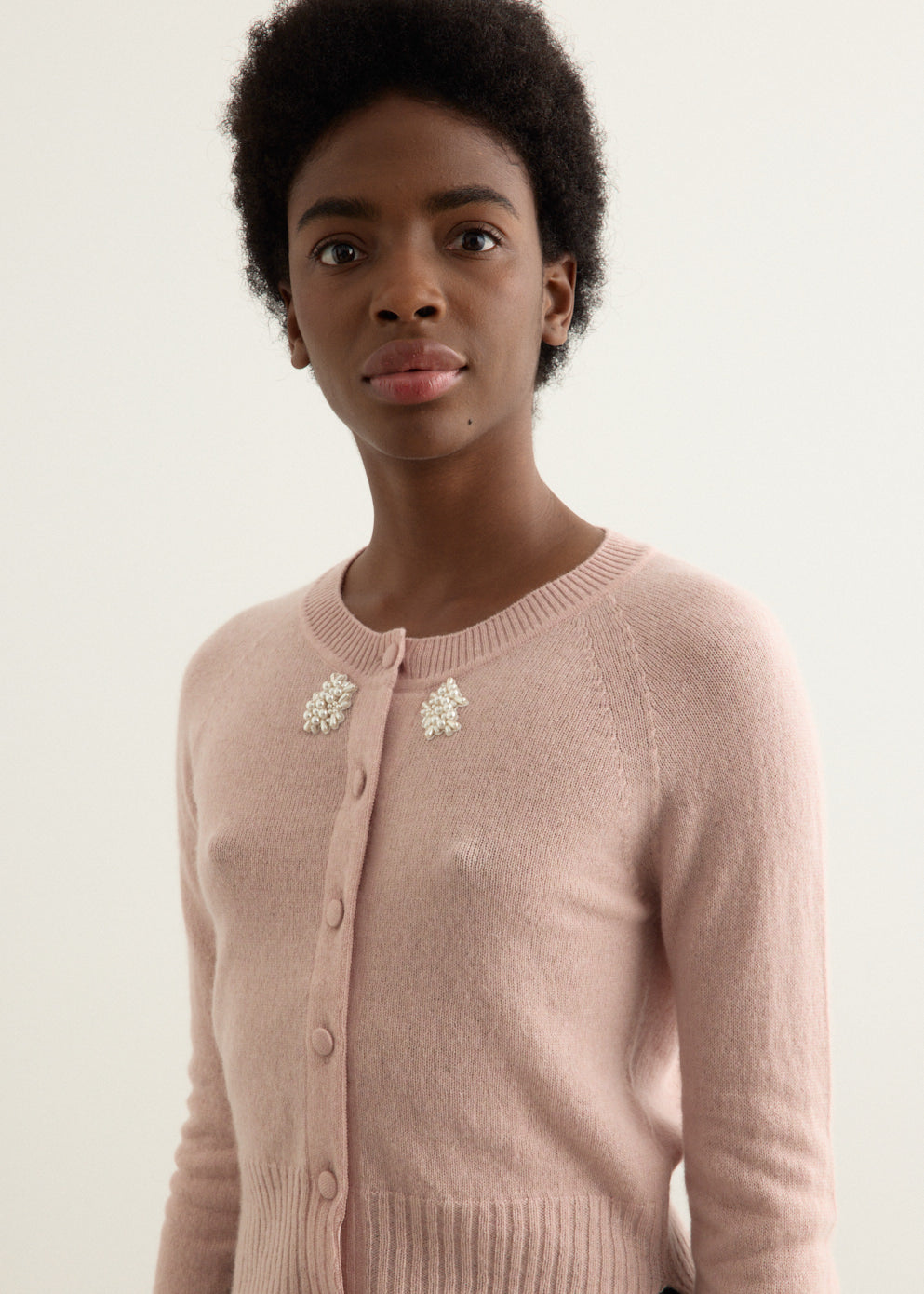 Relaxed Embellished Cashmere Cardigan