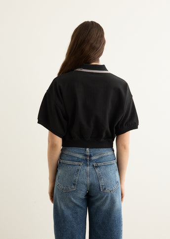 Relaxed Cropped Cinched Polo