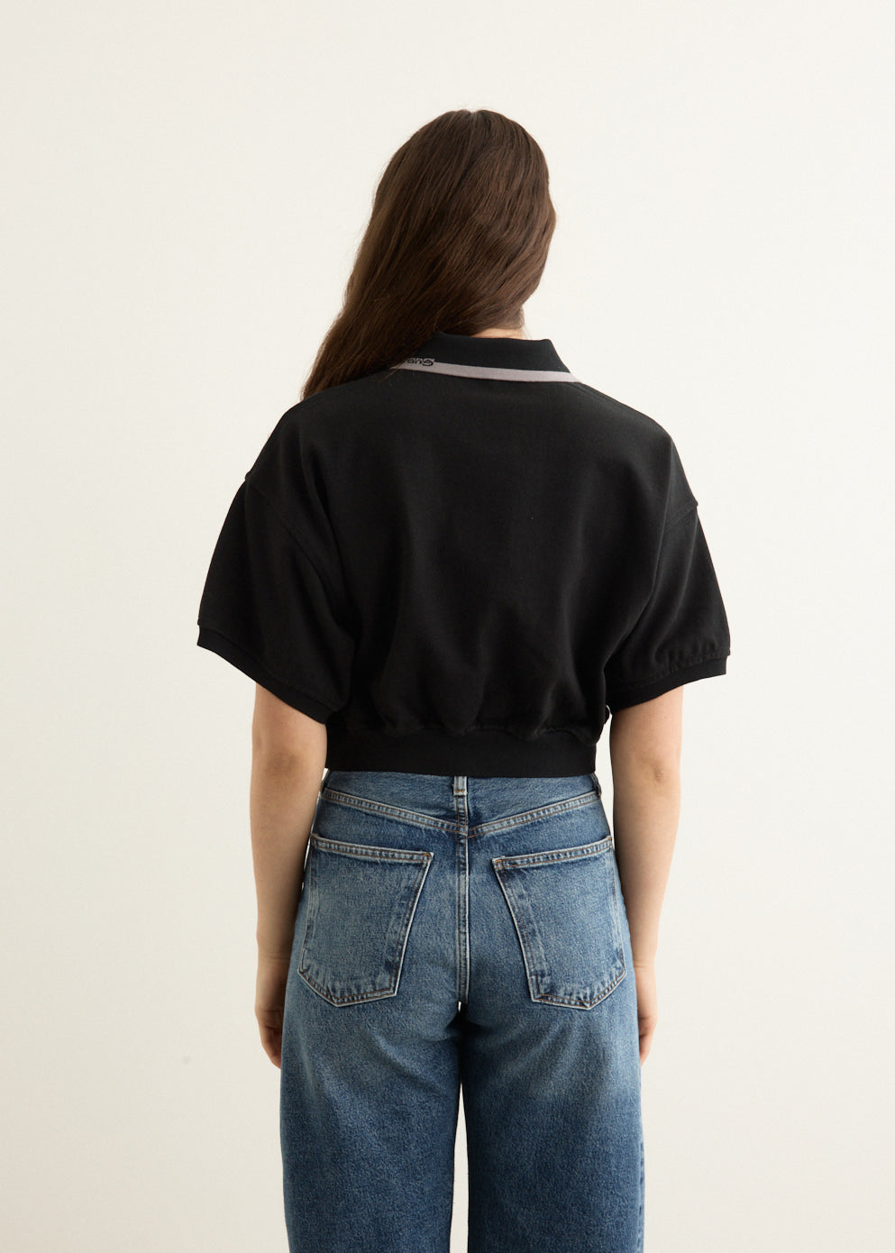 Relaxed Cropped Cinched Polo