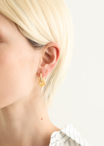 Hoop And Glass Flower Earrings