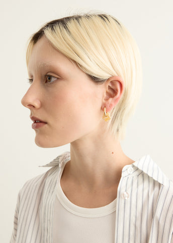 Hoop And Glass Flower Earrings