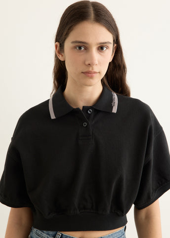 Relaxed Cropped Cinched Polo
