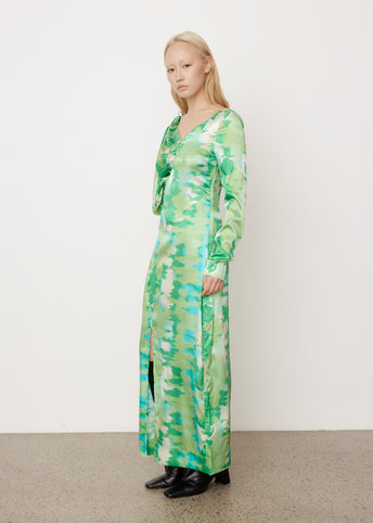 Silk Stretch Satin Maxi Dress
