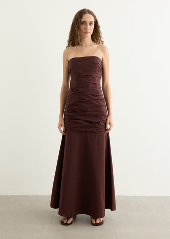Gathered Strapless Longline Dress
