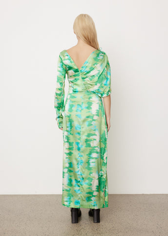 Silk Stretch Satin Maxi Dress