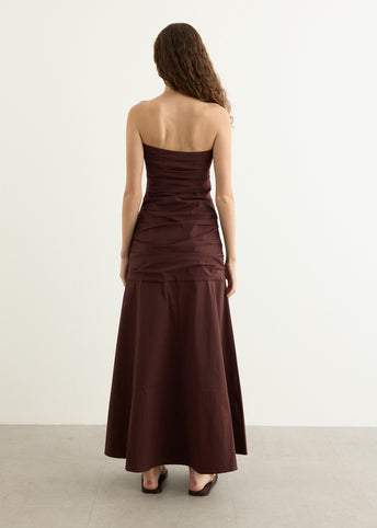 Gathered Strapless Longline Dress