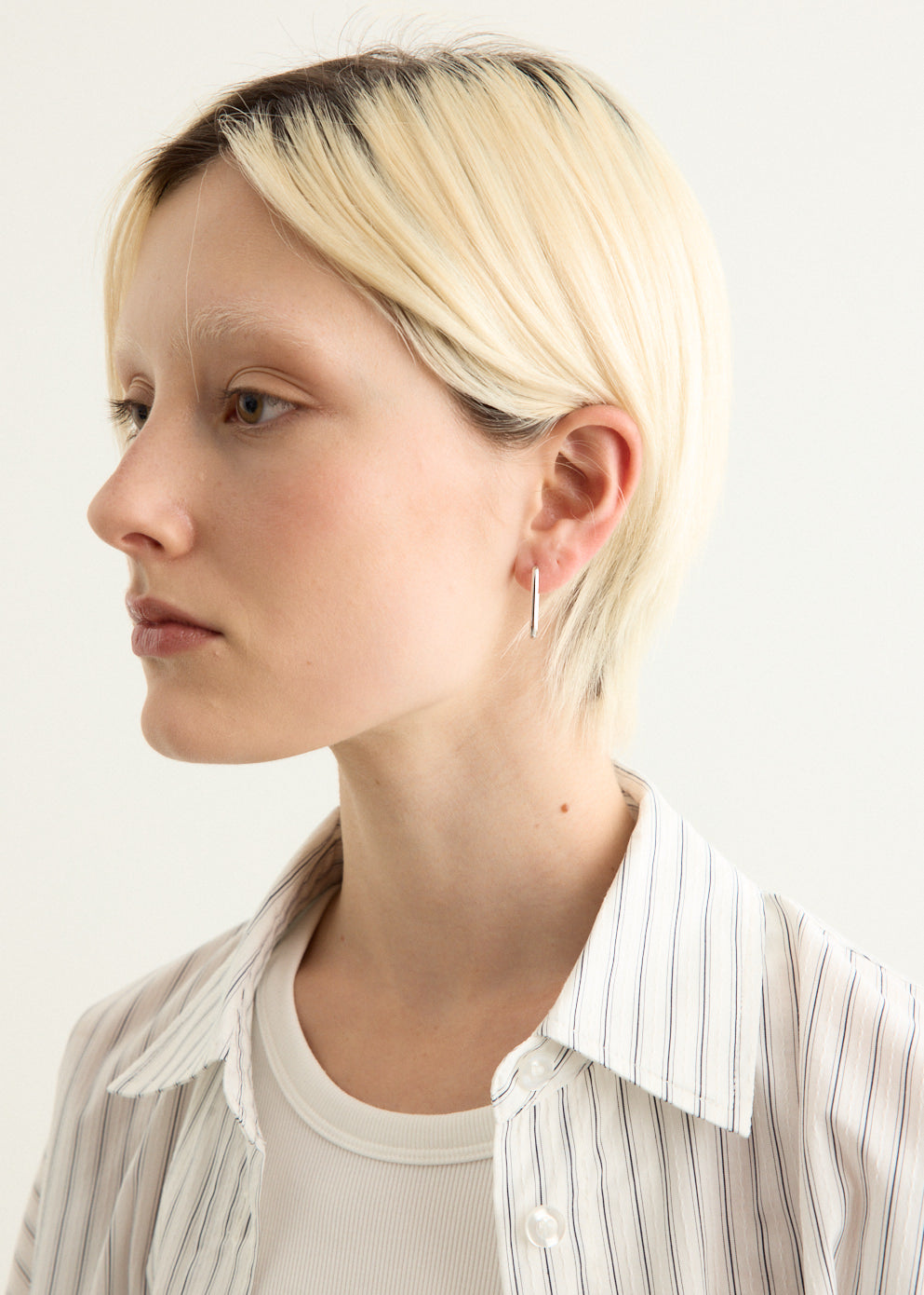 Silver Square Hoop Earrings Large