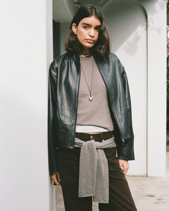 Cocoon Zip Leather Jacket