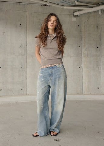 Kalissa Layered Wool Knit Polo