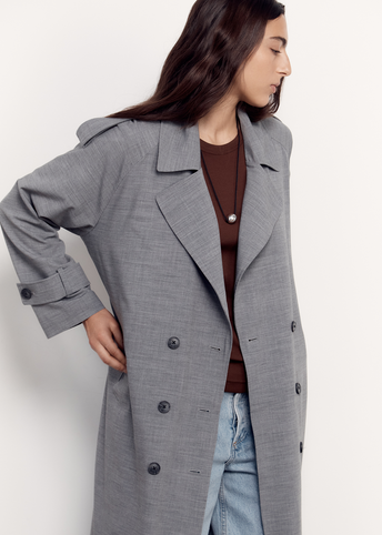 Midnight Tailored Trench Coat