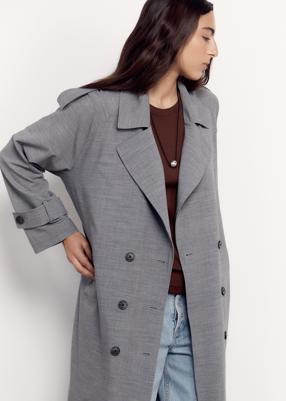 Midnight Tailored Trench Coat