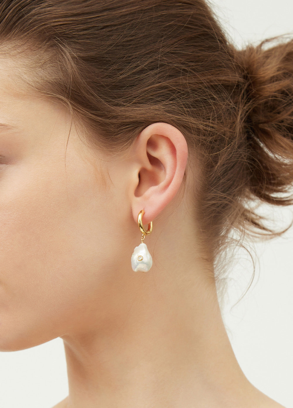 Gertrude Pearl Hoop Earrings
