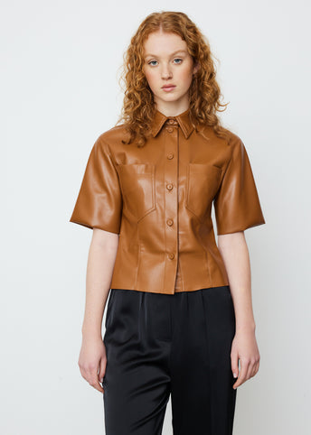 Sabine Vegan Leather Shirt