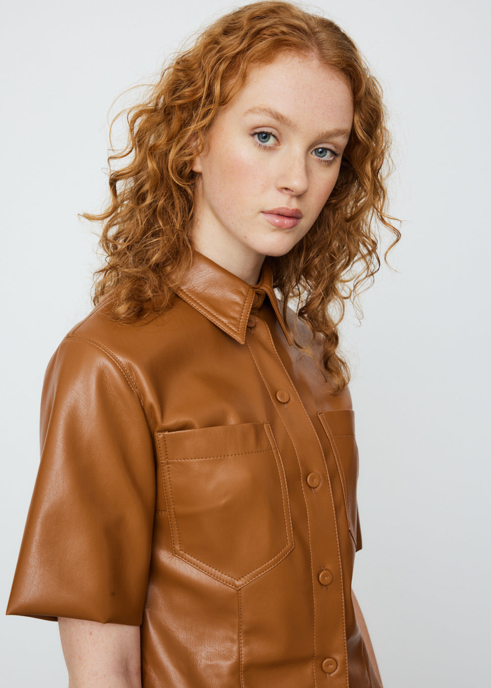 Sabine Vegan Leather Shirt