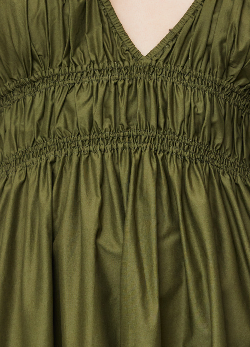 Shirred Plunge Dress