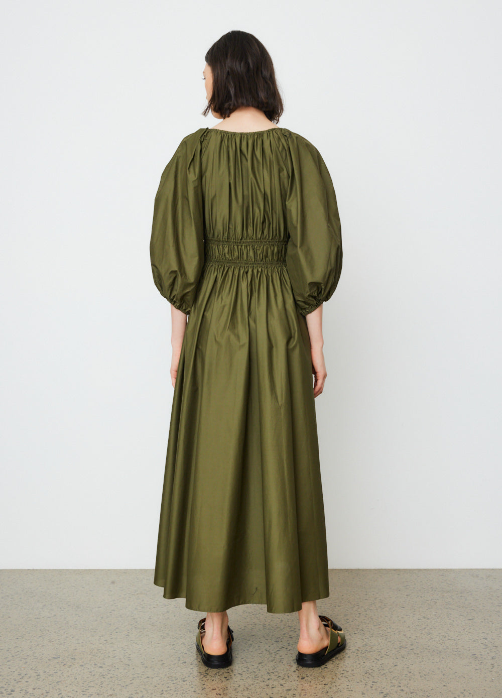 Shirred Plunge Dress