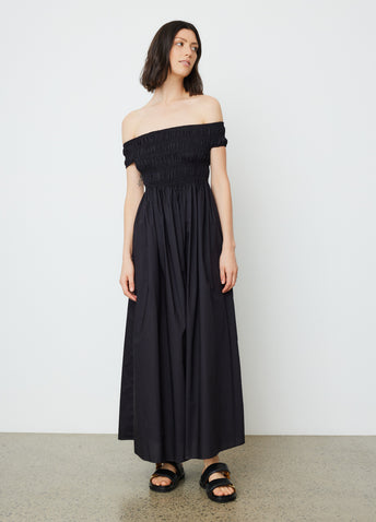 Shirred Off Shoulder Dress