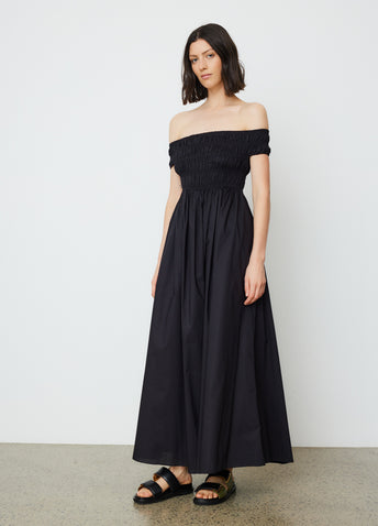 Shirred Off Shoulder Dress