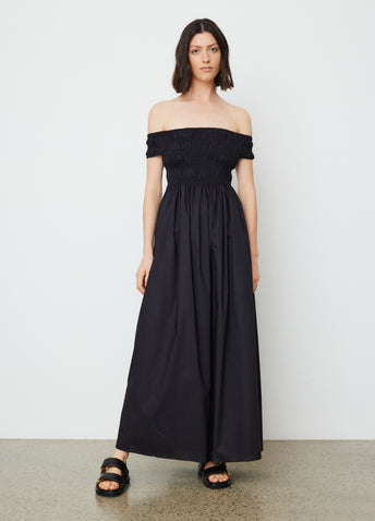 Shirred Off Shoulder Dress