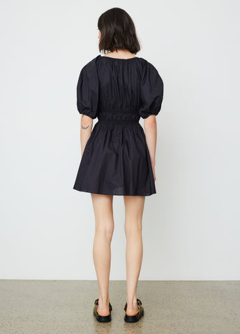 underwired bardot mini dress in black Pintucked Shirred Mini Dress in Black