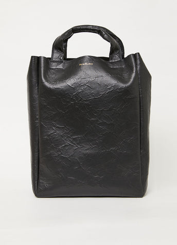 Crinkled Leather Tote Bag