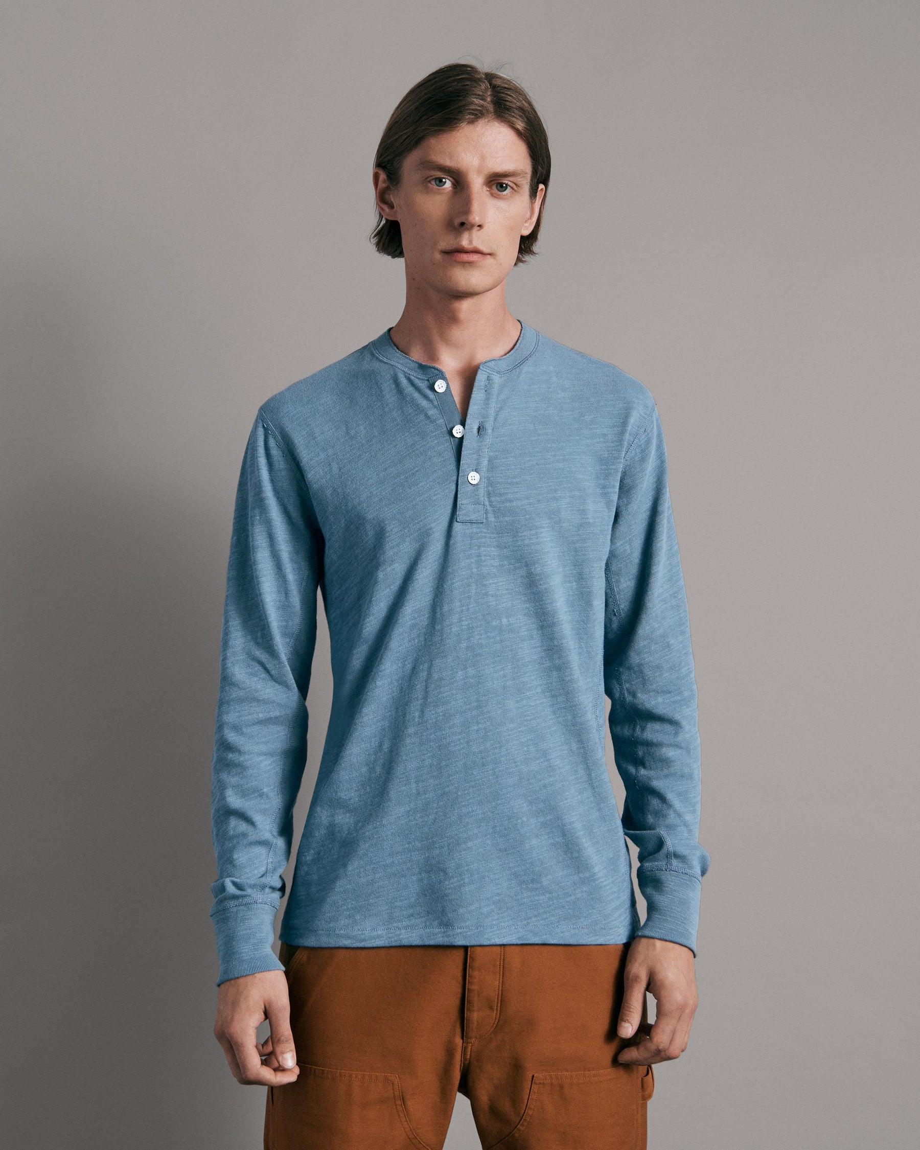 Classic Flame Henley Long Sleeve Top