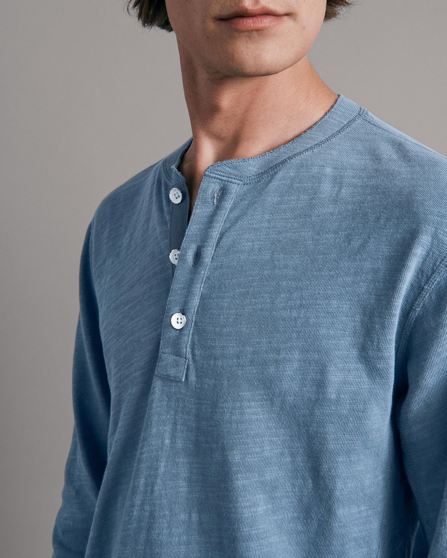 Classic Flame Henley Long Sleeve Top