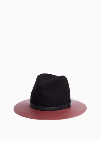 Floppy Leather Brim Hat