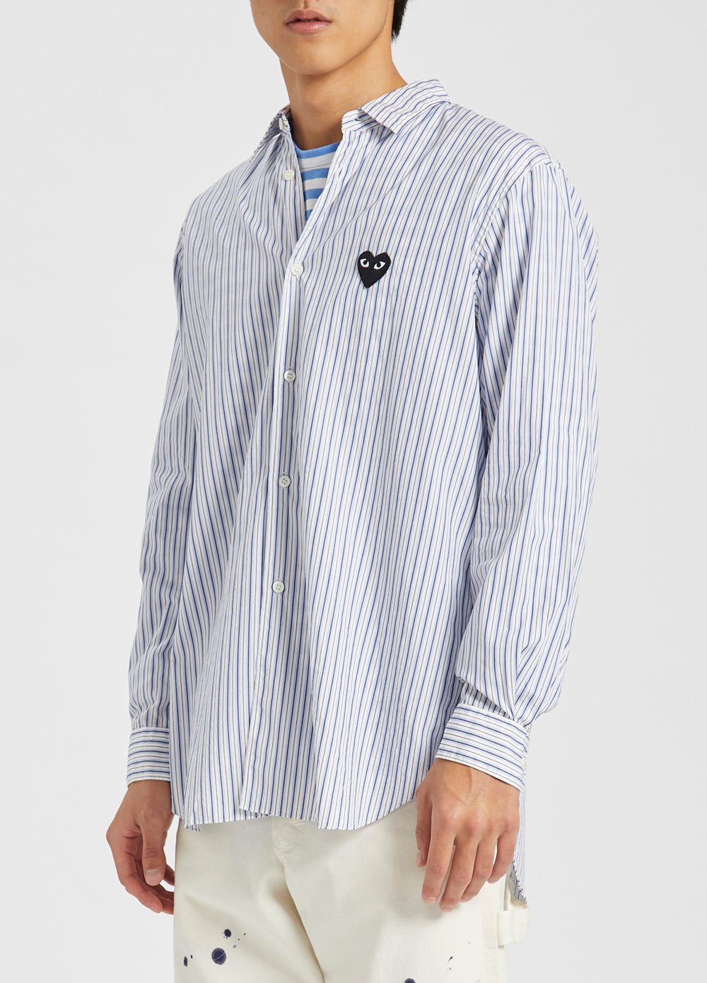 B010 Black Heart Stripe Shirt