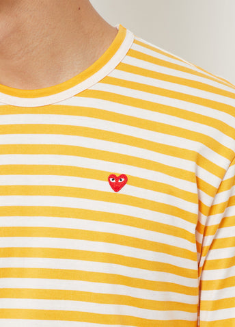 T218 Red Heart Stripe Long-sleeve T-shirt