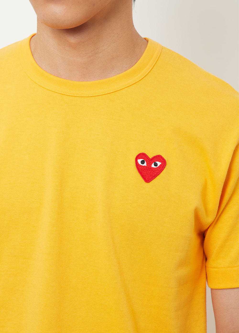 Yellow cdg discount t shirt