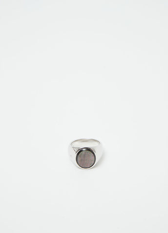 Oval Black Mother of Pearl Ring