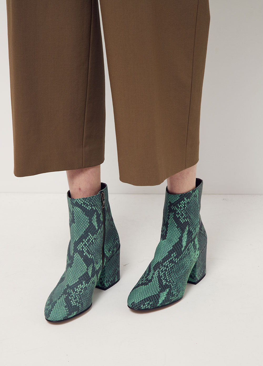 Snake-print Ankle Boots