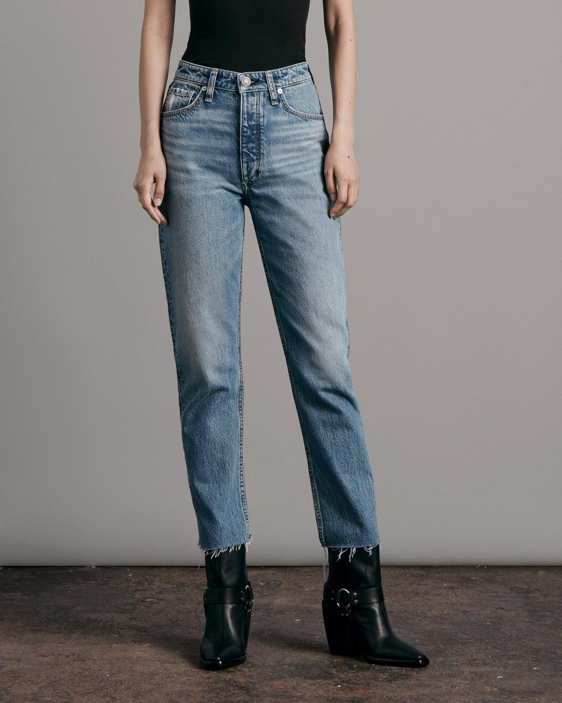 Nina High-Rise Ankle Cigarette Jeans - Main Image