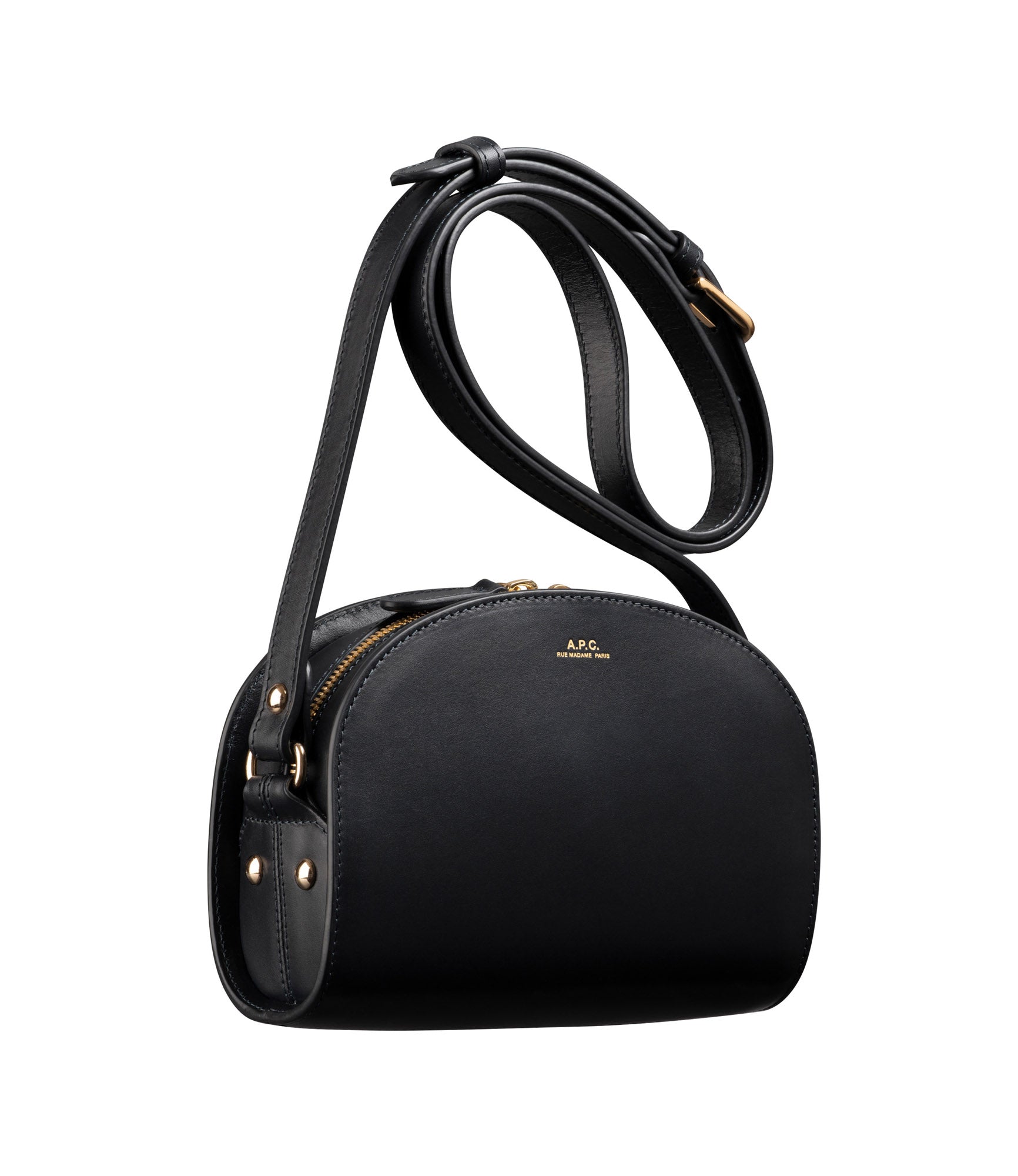 Demi Lune Mini Shoulder Bag in Black - A P C