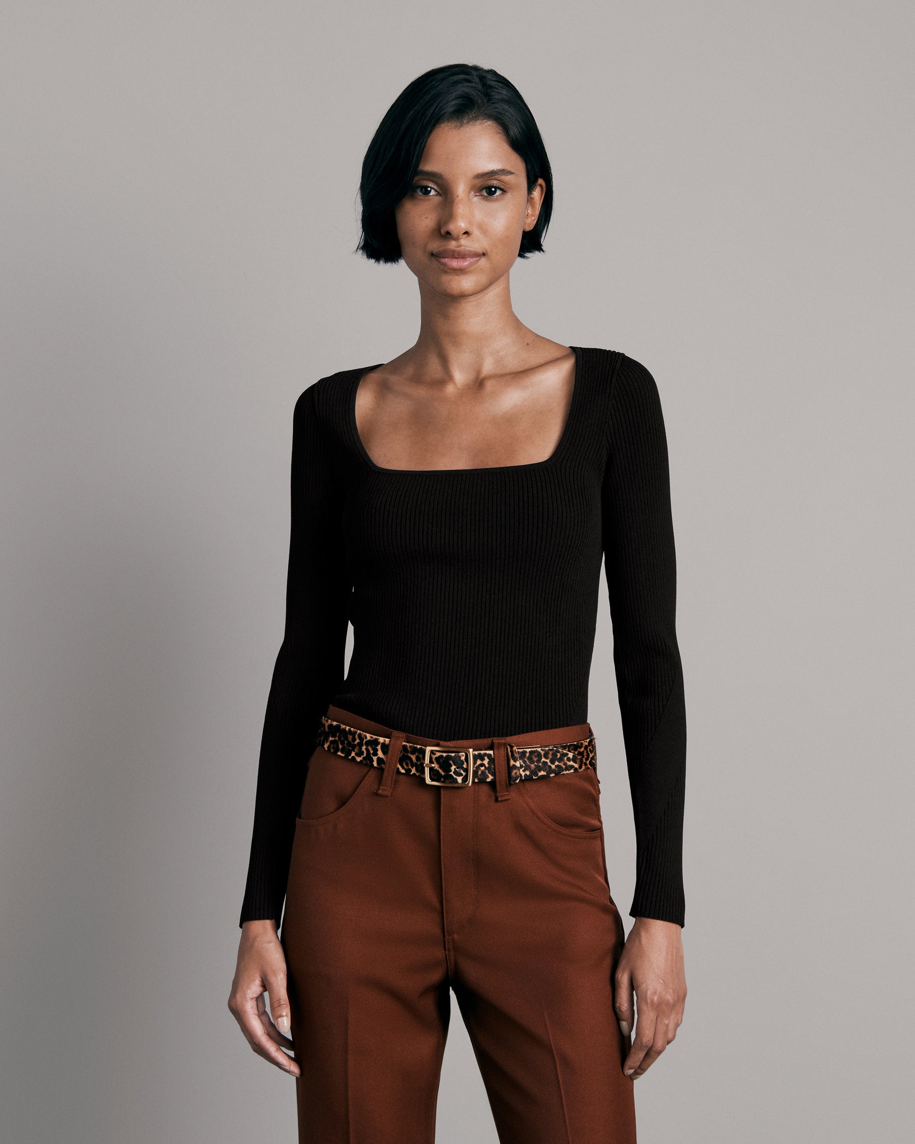 Asher Square Neck Long Sleeve Top