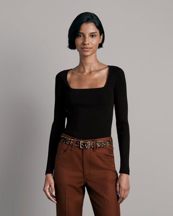 Asher Square Neck Long Sleeve Top