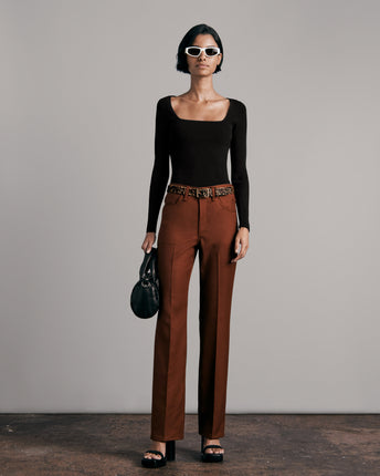 Asher Square Neck Long Sleeve Top