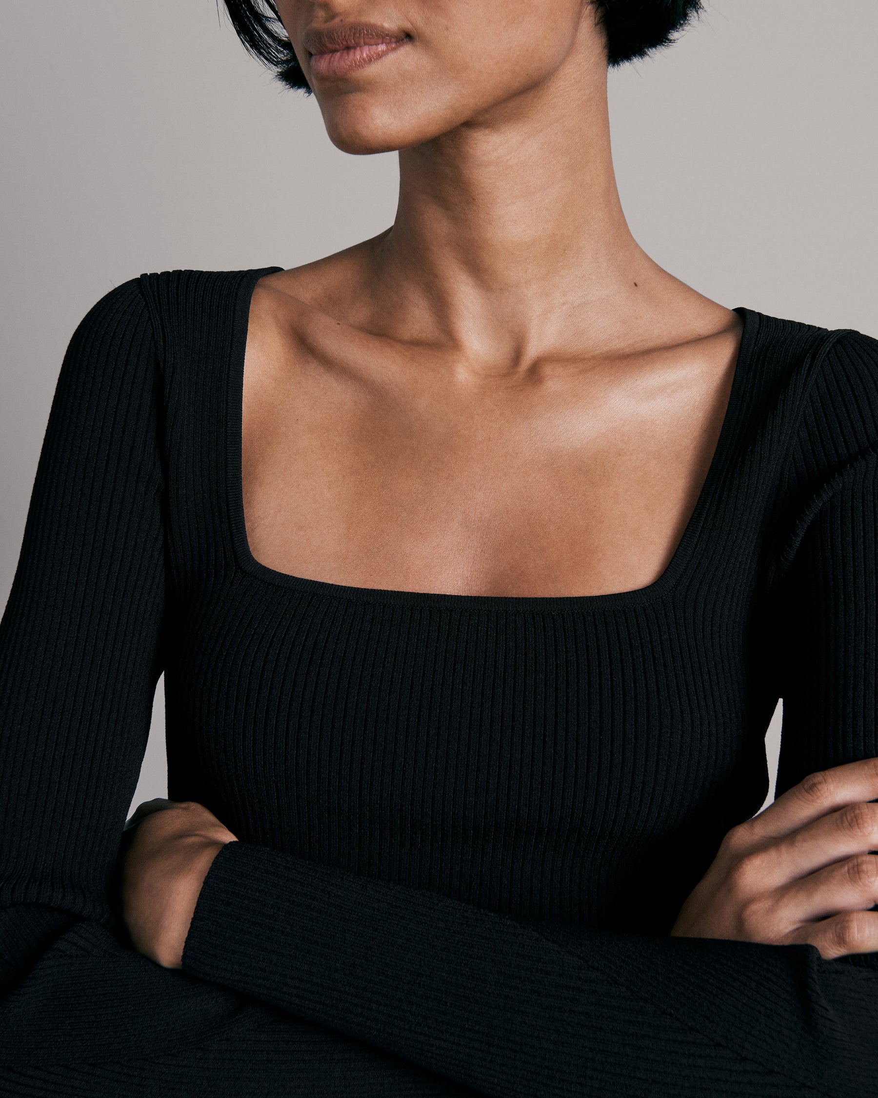Asher Square Neck Long Sleeve Top