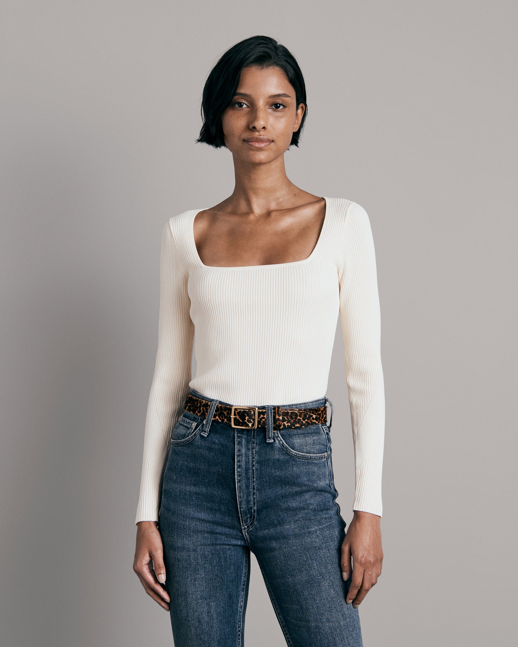 Asher Square Neck Long Sleeve Top