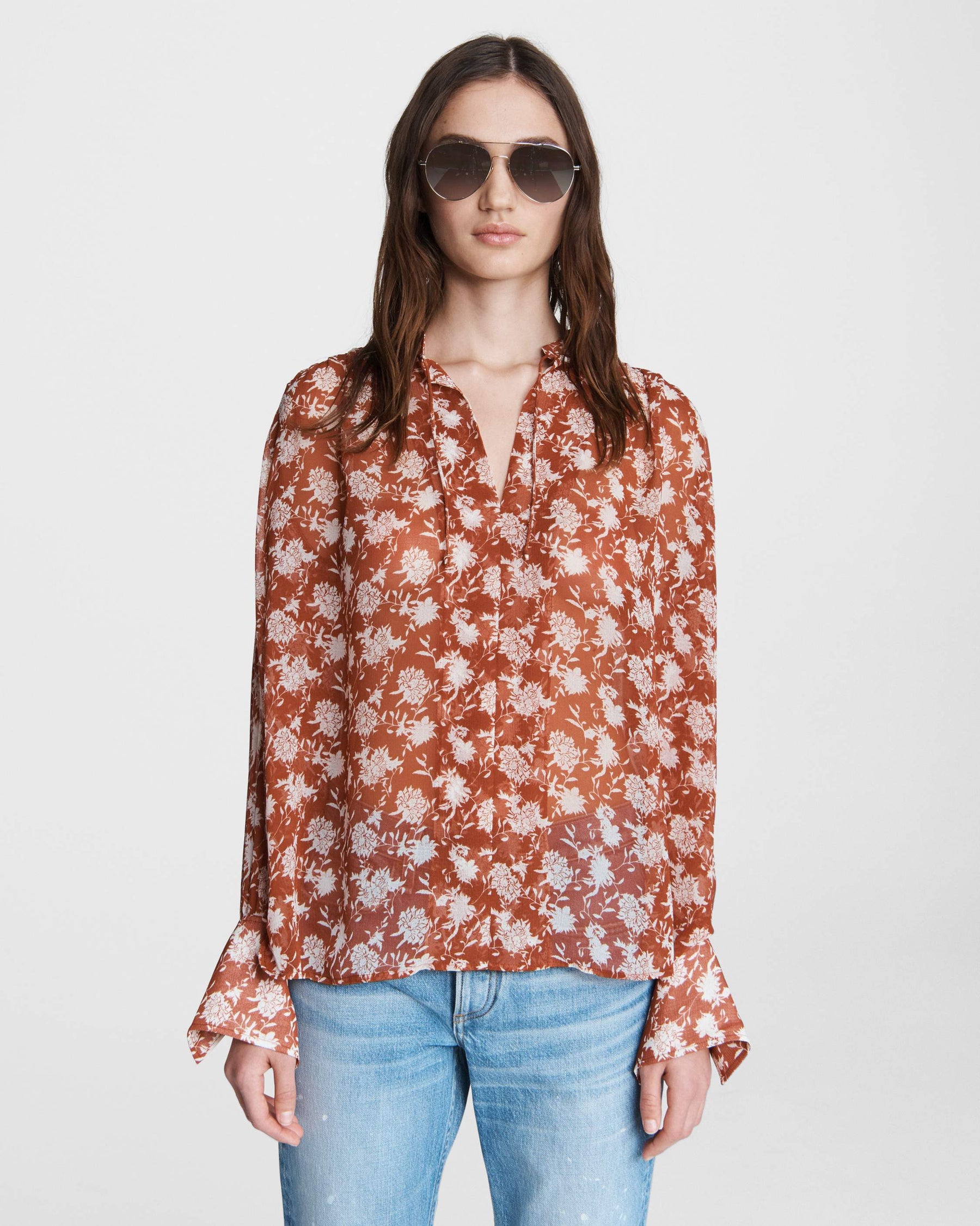 Carly Floral Tie Top