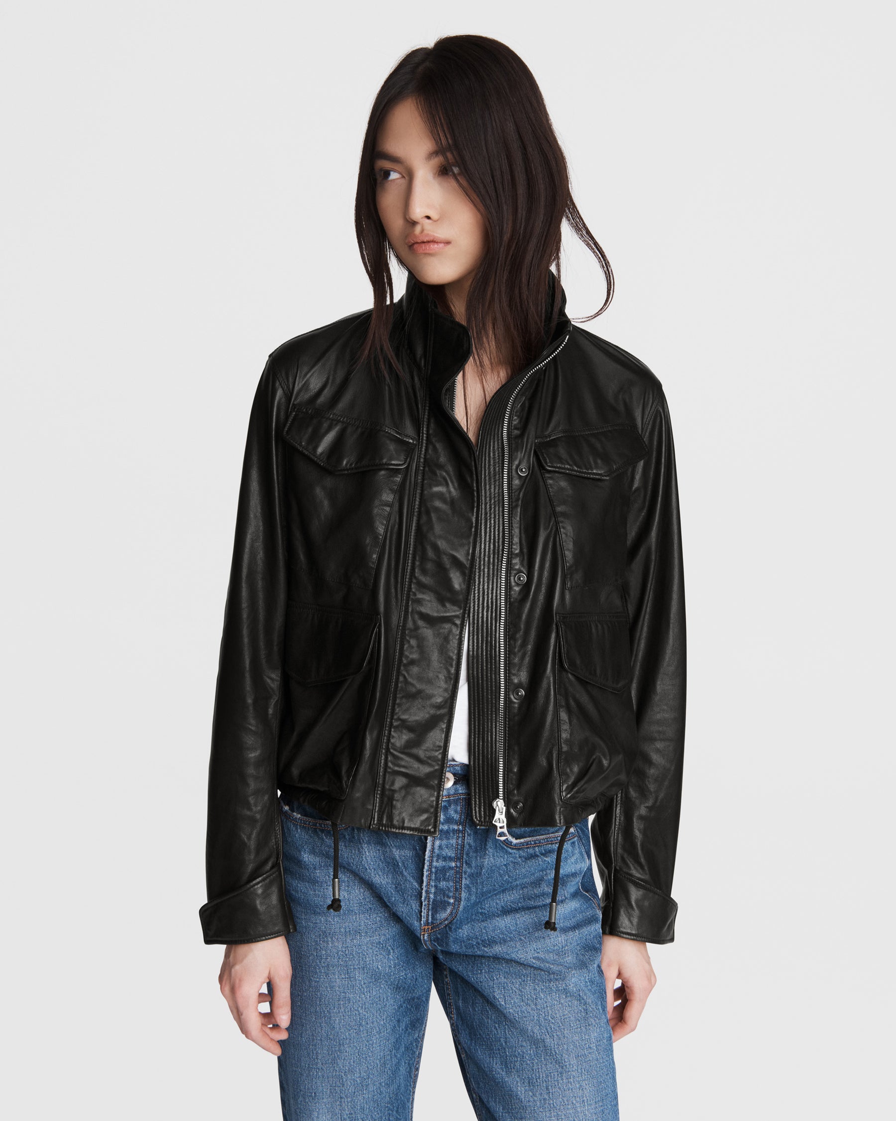 Trail Cropped Leather Jacket