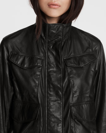 Trail Cropped Leather Jacket