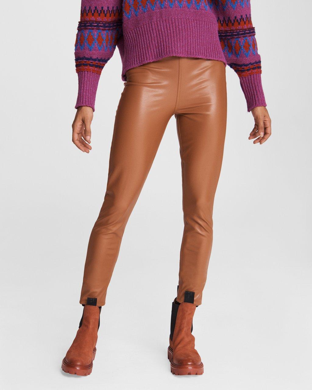 Nina Faux Leather Pull On Skinny Pant