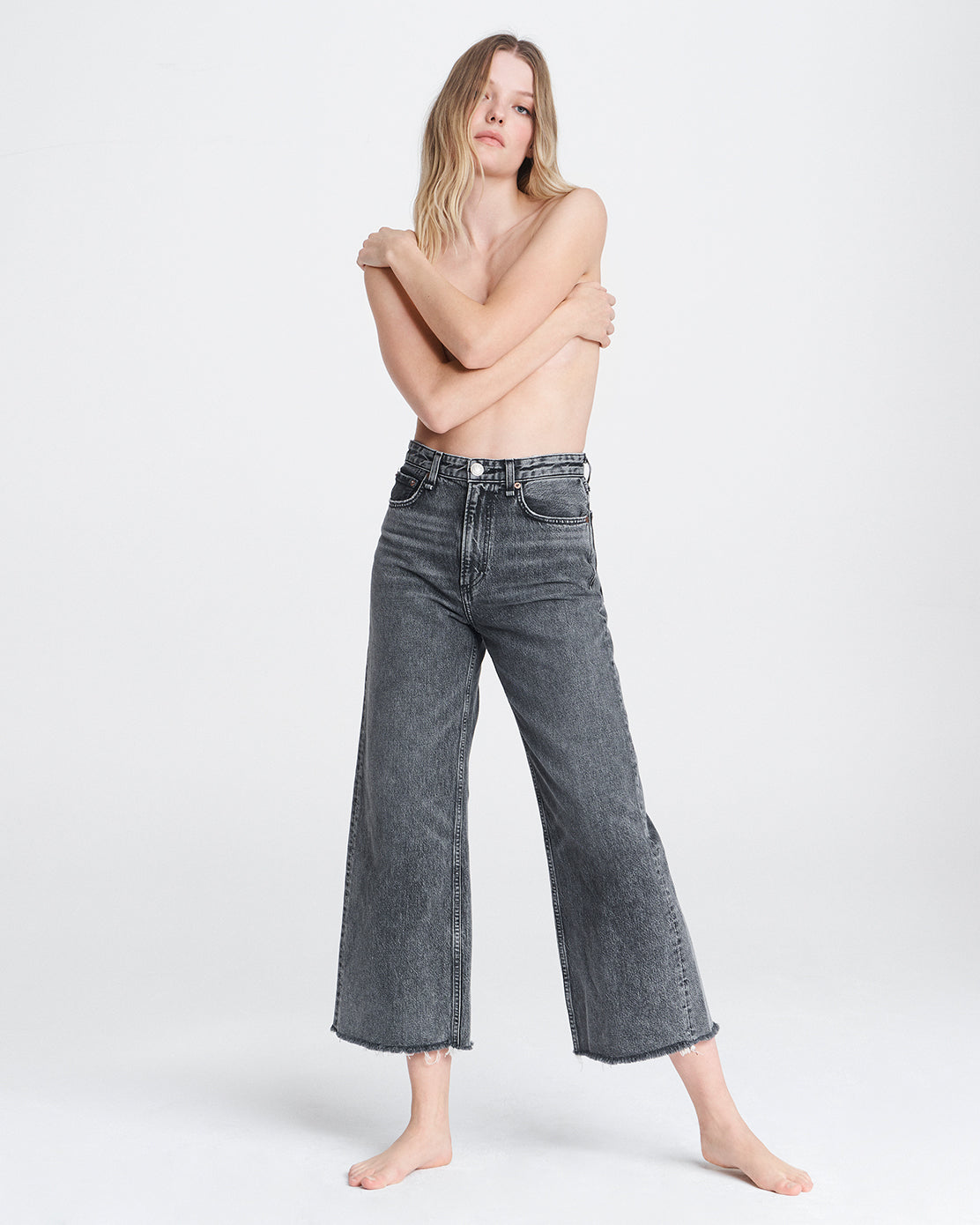Ruth Super High-Rise Ankle Wide Leg Jeans